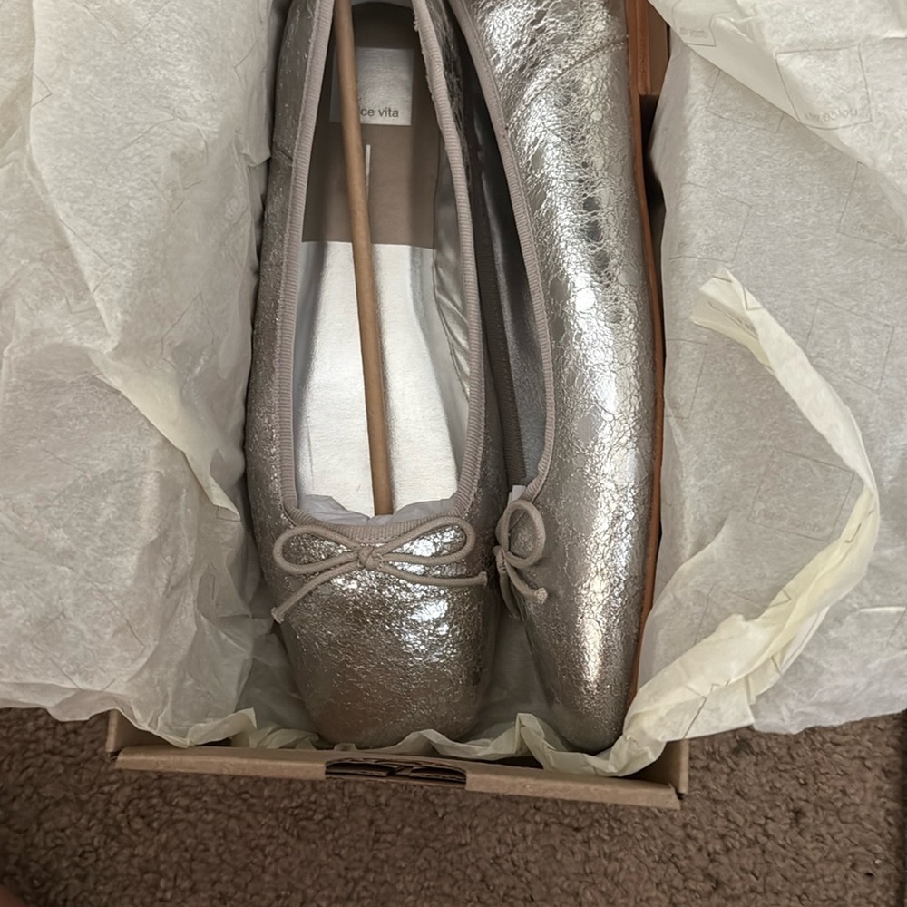 Dolce Vita Anisa Silver Leather Flats